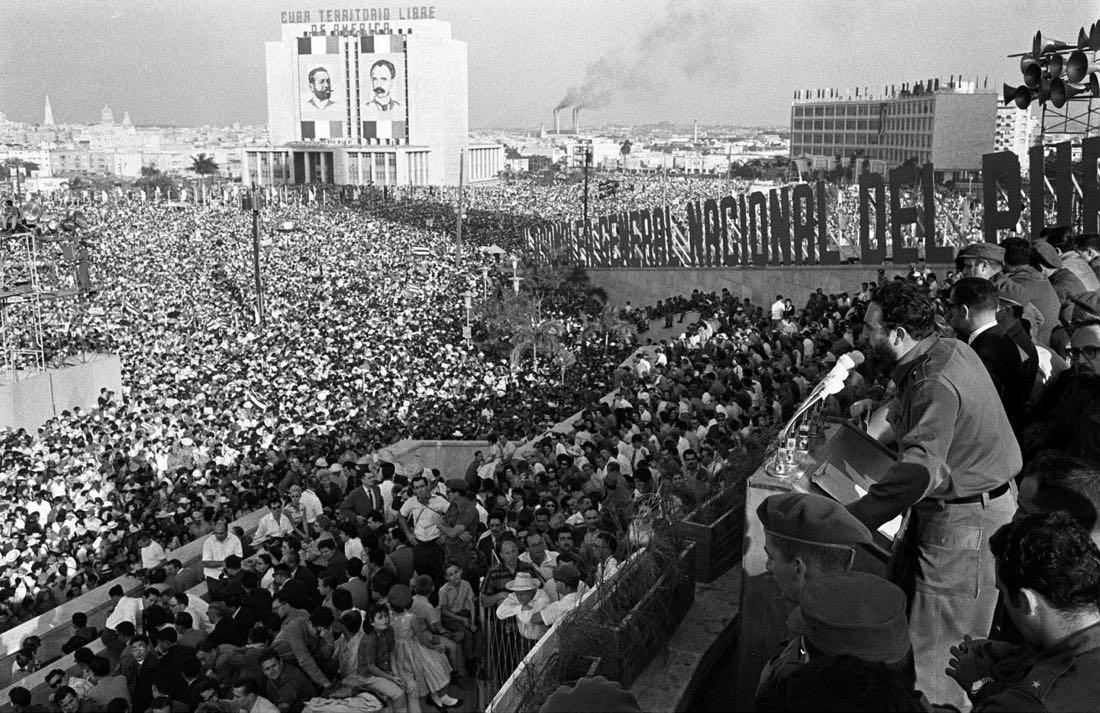 Fidel Castro at a rally in Havan
