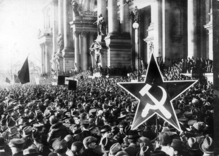 A 1918 demonstration by German Communists in Berlin