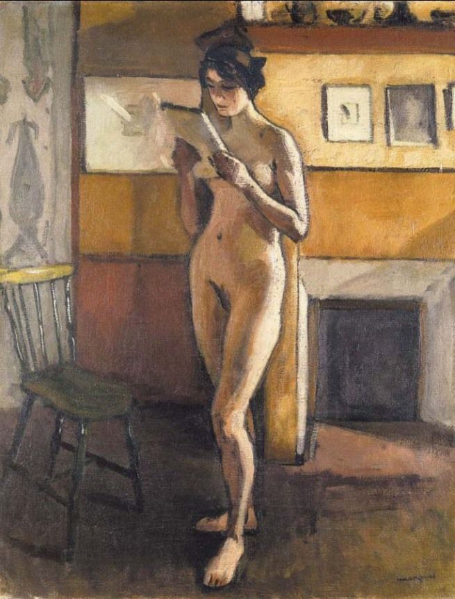 Naked women reading books