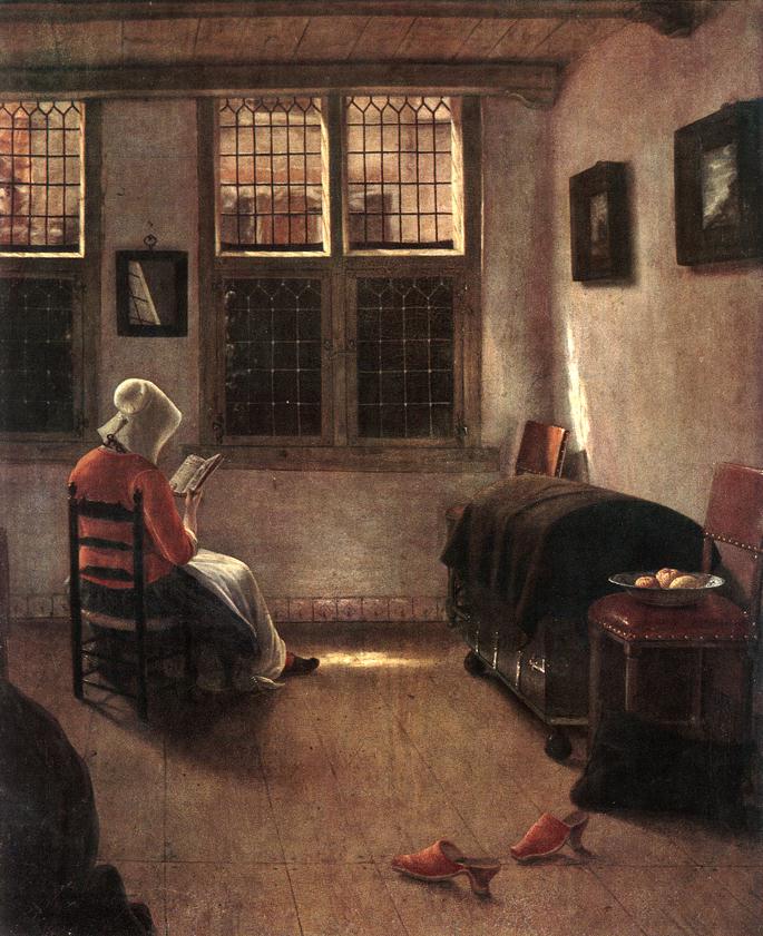 Woman Reading by Pieter Janssens Elinga