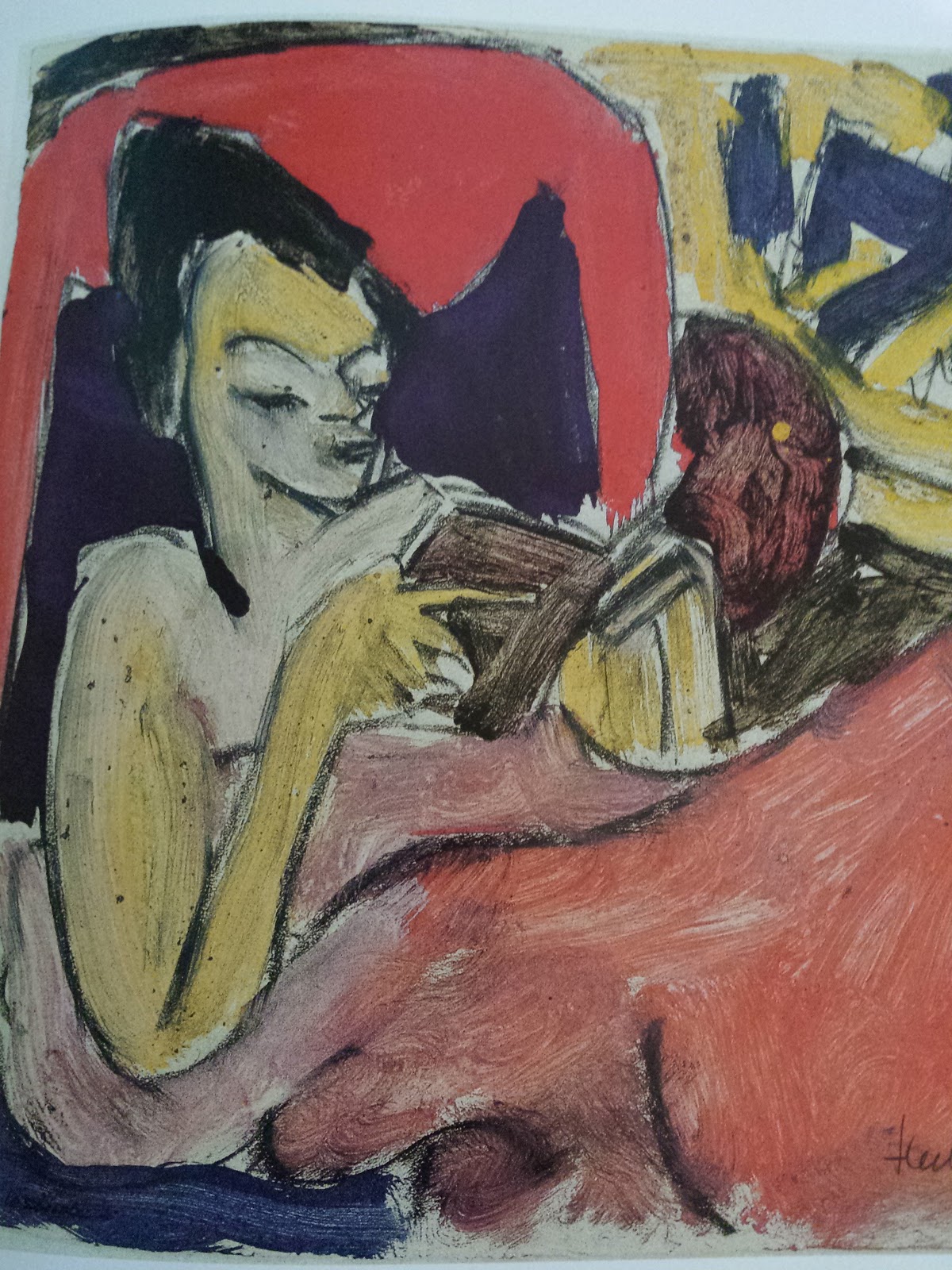 Woman Reading by Erich Heckel