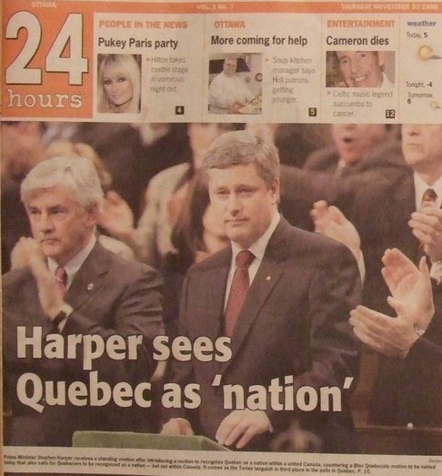 Stephen Harper: Quebec is a nation within a united Canada